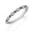 Henri Daussi White Gold Sapphire And Diamond Band