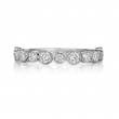 Henri Daussi White Gold Half Way Diamond Bezel Set Band