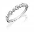 Henri Daussi White Gold Half Way Diamond Bezel Set Band