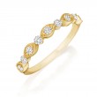 Henri Daussi Yellow Gold Diamond Pave Set Diamond Band