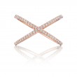Henri Daussi Rose Gold Criss-Cross Diamond Ring