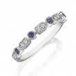 Henri Daussi White Gold Sapphire And Diamond Band