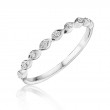 Henri Daussi White Gold Half Way Diamond Band