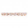 Henri Daussi Rose Gold Half Way Diamond Band