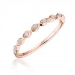 Henri Daussi Rose Gold Half Way Diamond Band