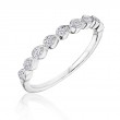 Henri Daussi White Gold Half Way Diamond Band