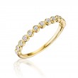 Henri Daussi Yellow Gold Half Way Diamond Band