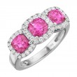 Three Stone Pink Sapphire Band