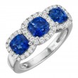 Three Stone Blue Sapphire Band