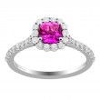 Ring with A Cushion Cut Pink Sapphire