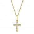 0.06Ct 14K Yellow Gold Diamond Cross Necklace