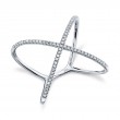 0.18Ct 14K White Gold Diamond LadyS X Ring