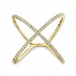 0.18Ct 14K Yellow Gold Diamond Ladys X Ring