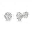 0.48Ct 14K White Gold Diamond Pave Circle Stud Earring