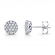 0.48Ct 14K White Gold Diamond Pave Circle Stud Earring