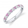 0.30Ct Diamond & 0.30Ct Pink Sapphire Band
