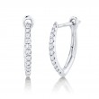 0.15Ct 14K White Gold Diamond Hoop Earring