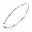 0.88Ct 14K White Gold Diamond Bangle