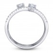A 14K White Gold, 3 Row, Diamond Ring
