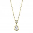 14K Yellow Gold Pear Shaped Diamond Pendant