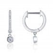 0.14Ct 14K White Gold Diamond Bezel Huggie Earring