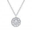 0.22Ct-Ctr(Round) 0.28Ct-Side Diamond Cluster Necklace