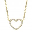 A 14K Yellow Gold Open Heart Shaped Pendant