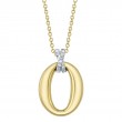 14K Yellow And White Gold Oval Pendant