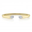 14K Yellow And White Gold Diamond Bangle
