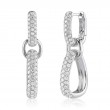 A Pair Of 14K White Gold And Diamond Drop Earrings