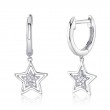 A Pair Of 14K White Gold Huggie Hoop Earrings