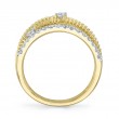 0.50Ct 14K Yellow Gold Diamond Ribbed Bridge Ring