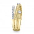 0.50Ct 14K Yellow Gold Diamond Ribbed Bridge Ring
