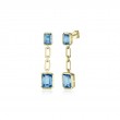 A Pair Of 14K Yellow Gold Dangle Style Paperclip Earrings
