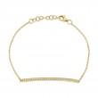 0.17Ct 14K Yellow Gold Diamond Bar Bracelet