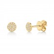 0.07Ct 14K Yellow Gold Diamond Pave Stud Earring
