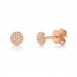0.07Ct 14K Rose Gold Diamond Pave Stud Earring