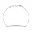 0.17Ct 14K White Gold Diamond Bar Bracelet
