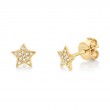 0.07Ct 14K Yellow Gold Diamond Star Stud Earring