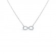 A 14K White Gold Open Infinity Pendant That Is Set With 26 Diamonds Weighing .08 Carat Total. G/H, Vs-Si. It Is Stationed To A Fine Cable Link Chain Measuring 18 In Length.