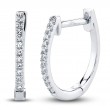 A Single 14K White Gold Huggie Hoop Earring Set