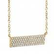 0.25Ct 14K Yellow Gold Diamond Pave Bar Necklace