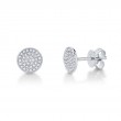 0.17Ct 14K White Gold Diamond Pave Circle Stud Earring