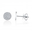 0.17Ct 14K White Gold Diamond Pave Circle Stud Earring