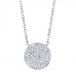 0.15Ct 14K White Gold Diamond Pave Circle Necklace
