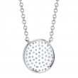 0.15Ct 14K White Gold Diamond Pave Circle Necklace