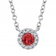 0.04Ct Diamond & 0.14Ct Ruby Necklace