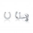 0.06Ct 14K White Gold Diamond Horseshoe Stud Earring