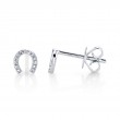 0.06Ct 14K White Gold Diamond Horseshoe Stud Earring
