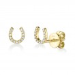 0.06Ct 14K Yellow Gold Diamond Horseshoe Stud Earring